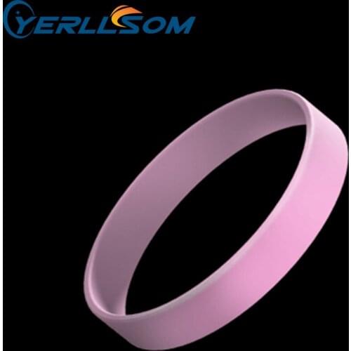 YERLLSOM 100pcs/Lot high quality 1/2inch Light pink silicone bracelets for events B20060469