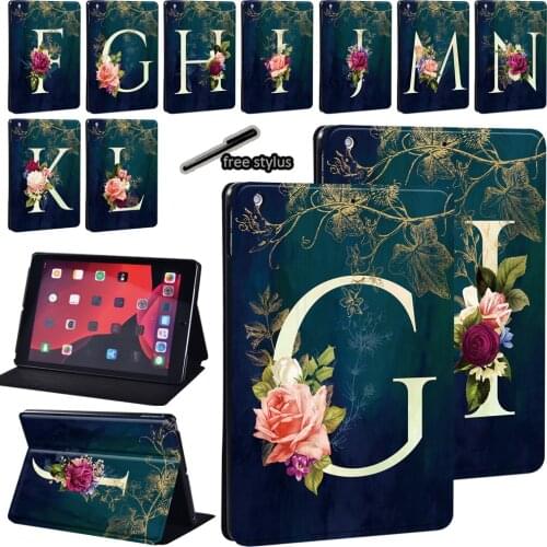 For Apple IPad 5th/6th/7th/8th /Mini 1/2/3/4/5 /IPad 2/3/4 PU Leather Letter Print Series Pattern Stand Protective Tablet Case