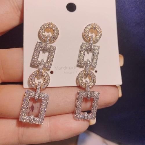 HIBRIDE Water Drop Earrings for Women Big Clear CZ Stone Fashion Jewelry Dating Christmas Birthday Gifts Boucle D’Oreille E-726