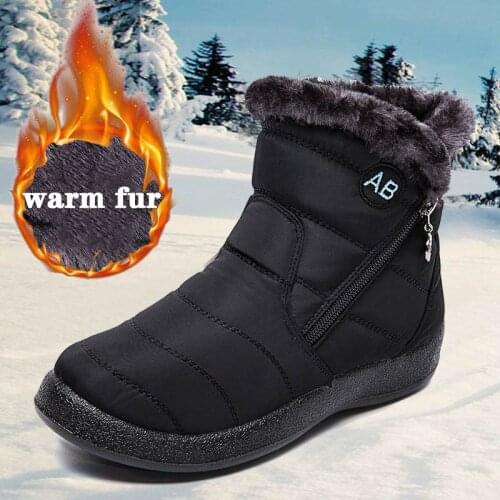 Snow boots women shoes 2021 new waterproof winter shoes woman casual lightweight warm plush fur women ankle boots