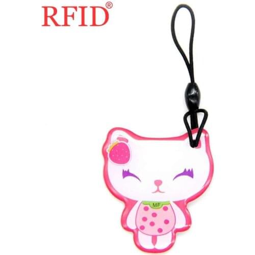 UID S50 1K 13.56mhz Writable Rewritable Tags Changeable Card Writable Cartoon Waterproof Keychain Tags Access Control Card 1pcs