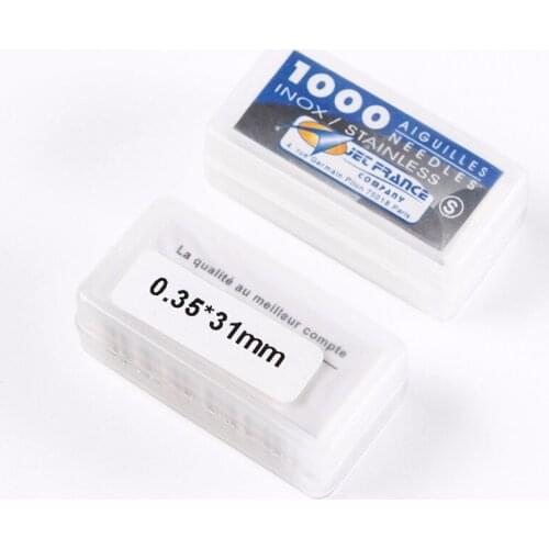 10Boxes Mixed Lots 1000pcs/box Packaged Aiguilles Jet France High Grade Professional Loose Tattoo Needles 0.20 0.25 0.30 0.35