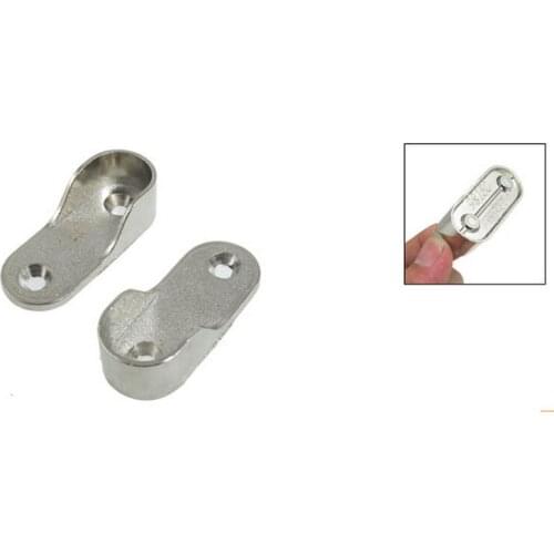 10 Pcs Silver Tone Metal Pipe Lever Clothes Bracket