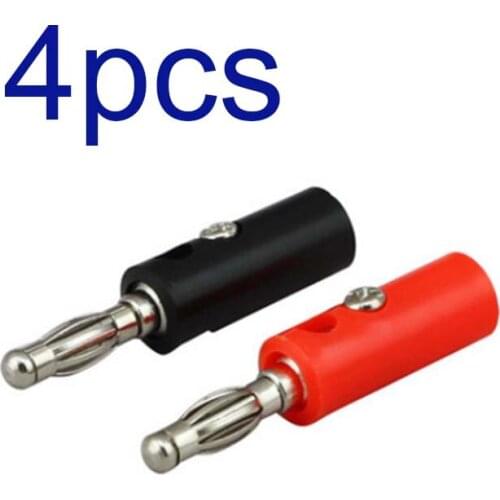 2Pairs Gold Plated Speaker Wire Cable Banana Plug Connectors 4mm Adapters new