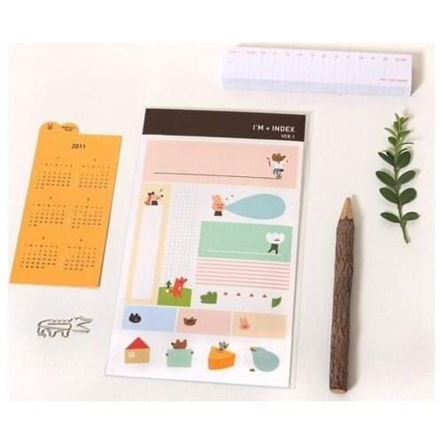 2pcs/lot New Cartoon designs DIY paper index sticker note label sign Post