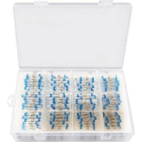 200PCS 16-14 AWG Blue Solder Seal Wire Connectors , Heat Shrink Butt Connectors, Waterproof and Insulated Wire Terminals