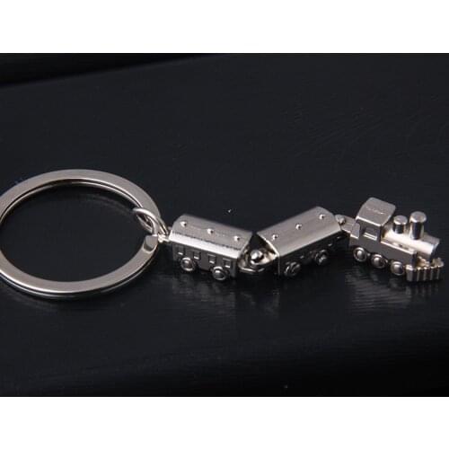 24 Pcs/Lot Metal Joint Train Creative Creative Steam Train Locomotive Keychain Punk Rock Automotive Keyring Bulk Wholesale