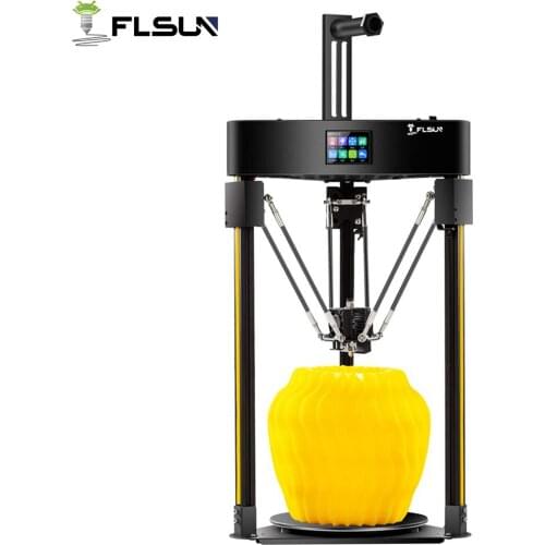 FLSUN Q5 Delta 3D Printer TMC2208 Silent Driver with Full Color Touchscreen Lattice Glass Platform Auto Leveling Resume Printing