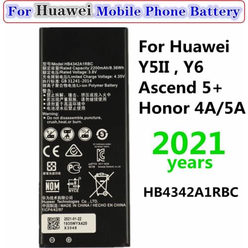 2200mAh HB4342A1RBC Battery For Huawei Y5II Y5 II 2 Ascend 5+ Y6 Honor 4A SCL-TL00 Honor 5A LYO-L21 Phone Replacement Battery