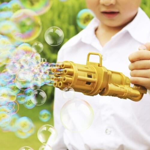 Soap Bubble Machine Kid Gatling Bubble Gun Summer Soap Water Kids Toys Automatic Bubble Blower Maker Plastic Electric Toy Guns