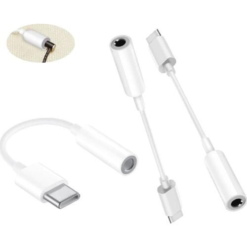 Usb Type C To 3.5mm Aux Adapter Type-c 3 5 Jack Audio Cable For Xiaomi Samsung Galaxy S21 Ultra S20 Note 20 10 Plus Tab S7 S7