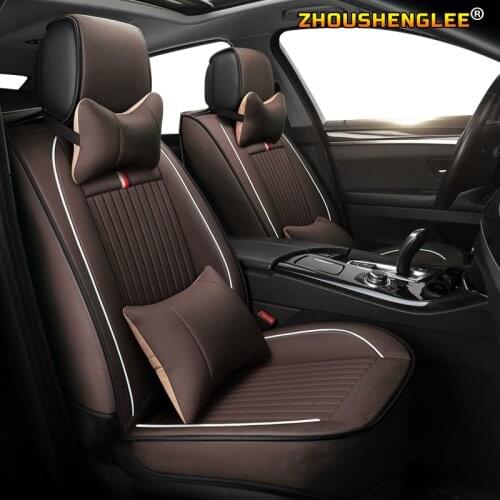 ZHOUSHENGLEE flax car seat covers For toyota avensis t25 wish prado 120 150 corolla prius 20 land cruiser 100 camry 40 50 car se