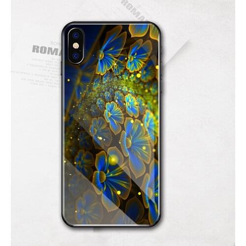 For iphone 11 pro case flower floral tempered glass case cover for iphone x xr xs max 11 pro max 6 6s 7 8 plus DIY case
