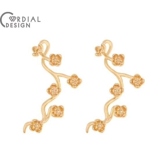 Cordial Design 50Pcs 22*38MM DIY Pendant/Flower Shape/Jewelry Accessories/Copper/Hand Made/Charms/Jewelry Findings & Components