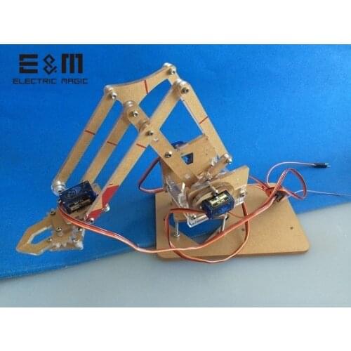 DIY 4 DOF Mechanical Robot Mini Arm Bracket Manipulators uArm with Servo Toy Machine 4 Axis 3D Rotation Acrylic Model