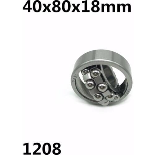 1pcs 1208 40x80x18 mm Double Row Self-aligning ball bearing High quality