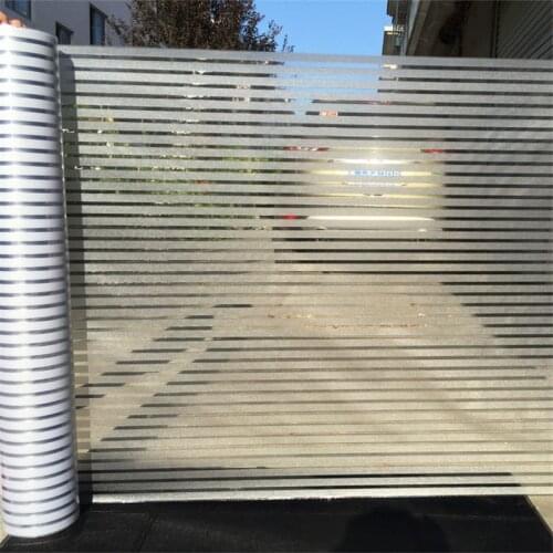 Electrostatic frosted translucent striped glass film office partition waist line kitchen sliding door glass window sticker