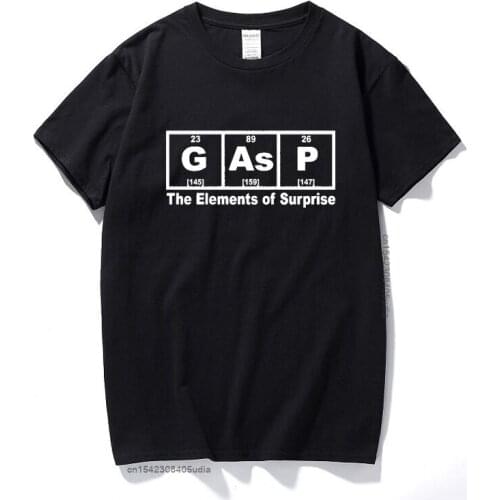 Gasp The Elements Of Surprise T-Shirt Science Geek Nerd Funny Birthday Top Cotton Short Sleeves T Shirt Unisex Euro Size
