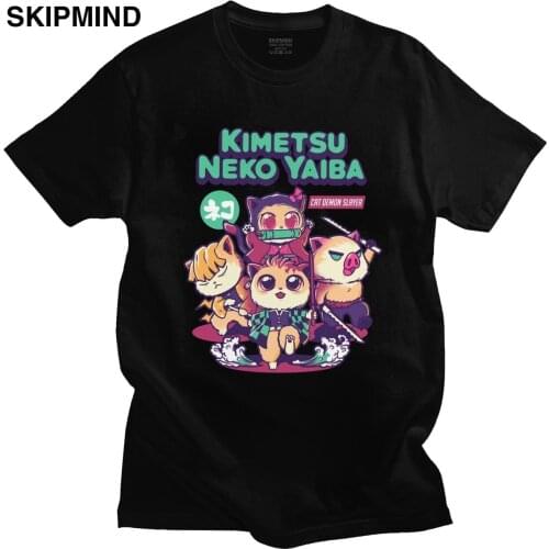 Kimetsu No Yaiba Tee Shirt Men Short Sleeve Anime Demon Slayer Inosuke Hashibira Tanjiro Kamado Tshirt Cotton T-shirt Fan Gift