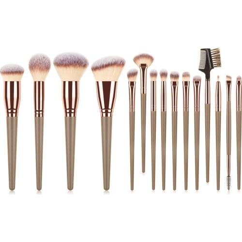 GUJHUI 7/10/15pcs Professional Eyes Makeup Brushes Set Wood Handle Eyeshadow Eyebrow Eyeliner Blending Powder Smudge Brush