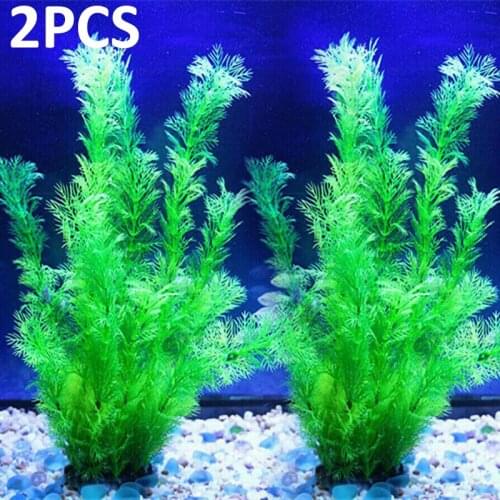 2PCS Artificial Plastic Water Grass for Aquarium Sea Weed Plant Fish Tank Decor Non-toxic Underwater Plants Grass Accessories