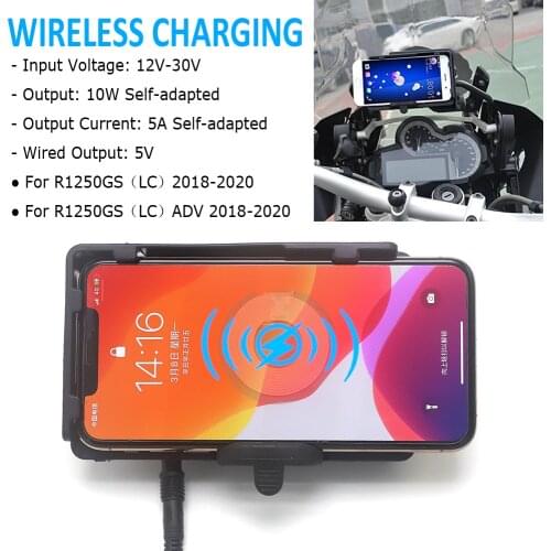 R1250GS 2018-2020 Motorcycle GPS Mobile Phone Holder Navigation Bracket USB Wireless Charging For BMW R 1250 GS LC Adventure ADV