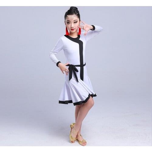 Latin Dance Dress Girl Professional Competition Dancing Dresses Children Kid Salsa Cha Samba Clothes Practice Show Wear