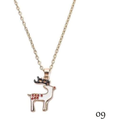 Fashion Necklace Children Christmas Elk Santa Popular Jewelry Painting Art Cartoons Necklace Hot Sale