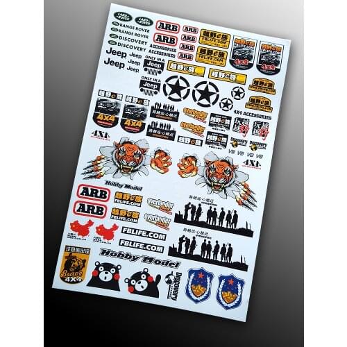 Sticker 29x19cm Car Shell Decorative Stickers for 1:10 1:8 RC Crawler Car Models RC Monster Truck Buggy On Road Airplane