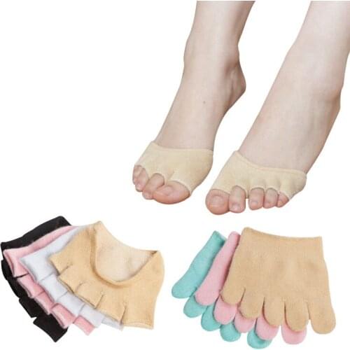 3 Pairs Women Socks Novelty Personality Solid Color Half Finger Toe Cotton Socks Summer Invisible Non-slip Fish Mouth Sock Meias