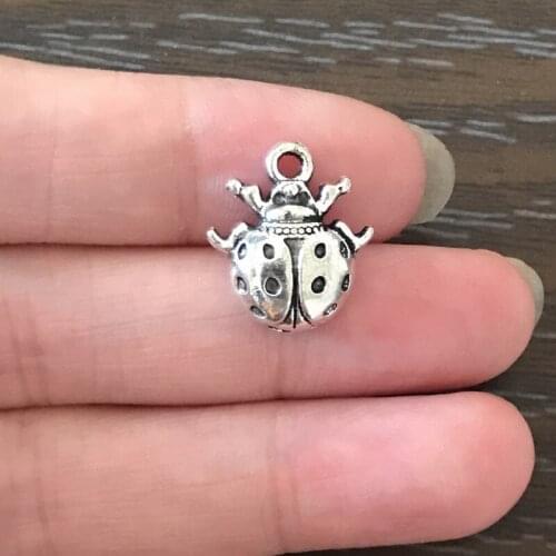 20PCS DIY Charms Insect Ladybug Charm Zinc Alloy ladybug Pendant Charm for Bracelet Necklace Earrings Jewelry Making