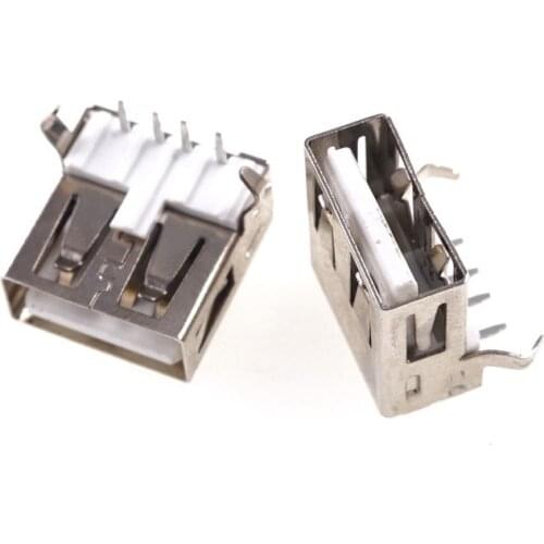 10 Pcs USB 2.0 Connector A Type Female Receptacle Right Angle 4 Positions Through Hole