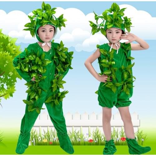 Childrens Christmas Stage Performance Costumes Child leaf Festival Tree Costume Kids Lovely Party Clothing tree