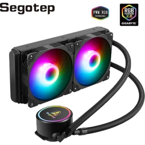 Segotep PC Case Water Cooling CPU Fan PWM RGB Sync Water Cooler Radiator Liquid Cooling for LGA 115x/1200/2011/2066/AM4