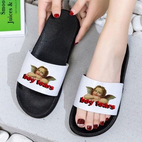 Shoes for Woman Cute Angel kid Print 2021 Women Slippers Harajuku cartoon Women Shoes Comfortable Indoor Bedroom Home Shoes