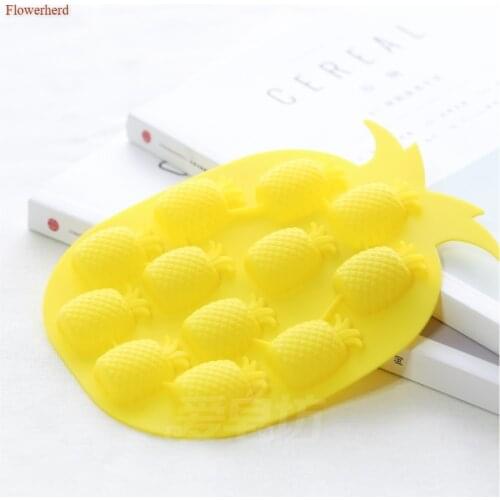 Creative 12 Holes Fruit Pineapple Handmade Soap Silicone Mold Fondant Cake Chocolate Mould Cookie Stencil Soap Making Cake Decor