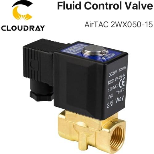 Cloudray Original AirTAC Pneumatic Two-way Fluid Control Valve Water Valve Solenoid Valve 2WX050 3.0Mpa for Machine Gas System