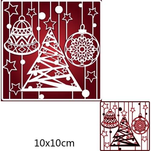 100*100mm Christmas tree and bells Metal Cutting Dies and Stamps Stencil for DIY Scrapbooking Photo Album Embossing Paper Card
