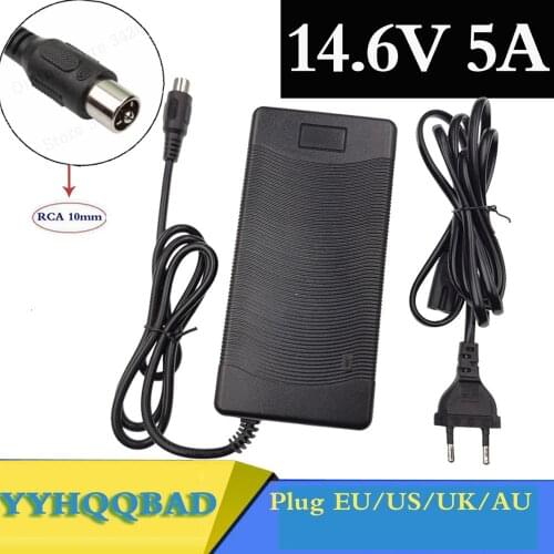 14.4 or 14.6V 14.6V5A charger for 4Series 3.2V 4series Lifepo4 battery pack RCA connector good quality