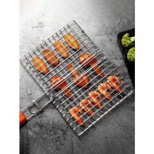 Grilled fish clip stainless steel grilled fish rack grilled fish net clip grilled net splint circular grilling appliance