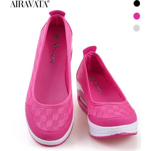 Womens Shoes Casual Sport Fashion Shoes Walking Height Increasing Women Loafers Breathable Air Mesh