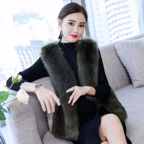 Faux Fur Coat Winter Women 2021 Fashion Casual Warm Jacket Slim Sleeveless Short Faux Fox Fur Vest Winter Waistcoat Women Y31