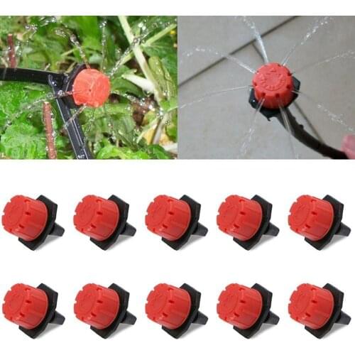 10PCS Micro Bubbler Drip Irrigation Adjustable Emitter Stake Water Drippers Water-saving 8-hole Evenly Irrigated Anti-blocking