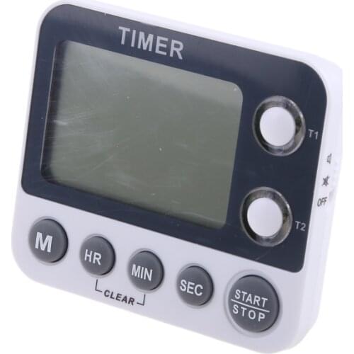 2 Group Timer Stopwatch Countdown Alarm Clock Reminder for Household Kitchen Cooking 0.01s