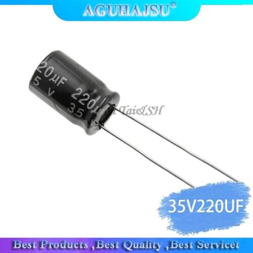 20PCS Higt quality 35V220UF 8*12mm 220UF 35V 8*12 Electrolytic capacitor