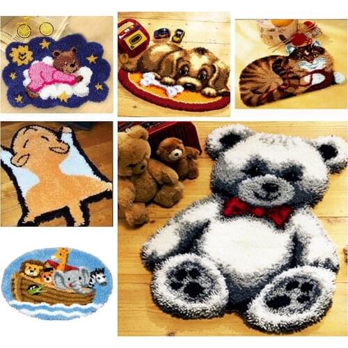 3d Animal Carpet Embroidery Latch Hook Kits Section Embroidery Diy Craft Kits for Adults Flower Cross Stitch DIY Latch Hook N