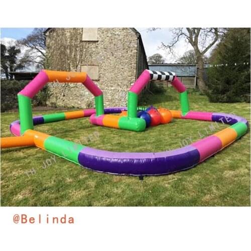 Free Shipping! 10x6x2mh &12x7x2.5mh Inflatable Go Kart Race Track Inflatable Speedway Race Track For Kids