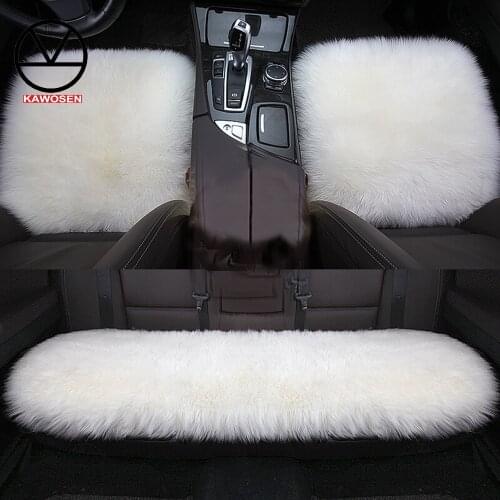 KAWOSEN Fiber Faux Fur Car Seat Cover, Universal Long Artificial Fur Car Seats Covers, Winter Warm Car Seat Cushion LFFS01