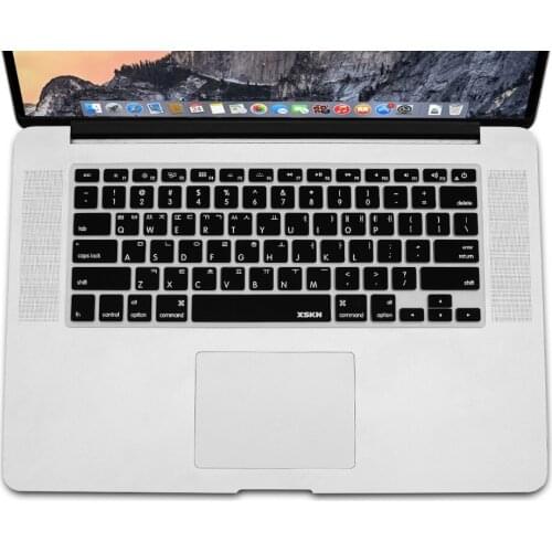 XSKN Korean Keyboard Cover Durable Silicone Skin for MacBook Air Pro Retina 13" 15" 17" (with or w/out Retina Display), Black