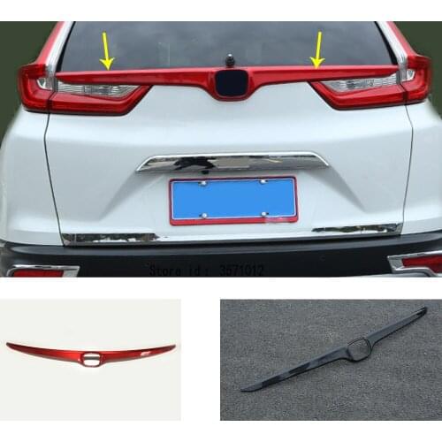Car Styling Cover Carbon Fiber/ABS Rear Logo Door Tailgate Frame Plate Trim Stick Trunk For Honda CRV CR-V 2017 2018 2019 2020